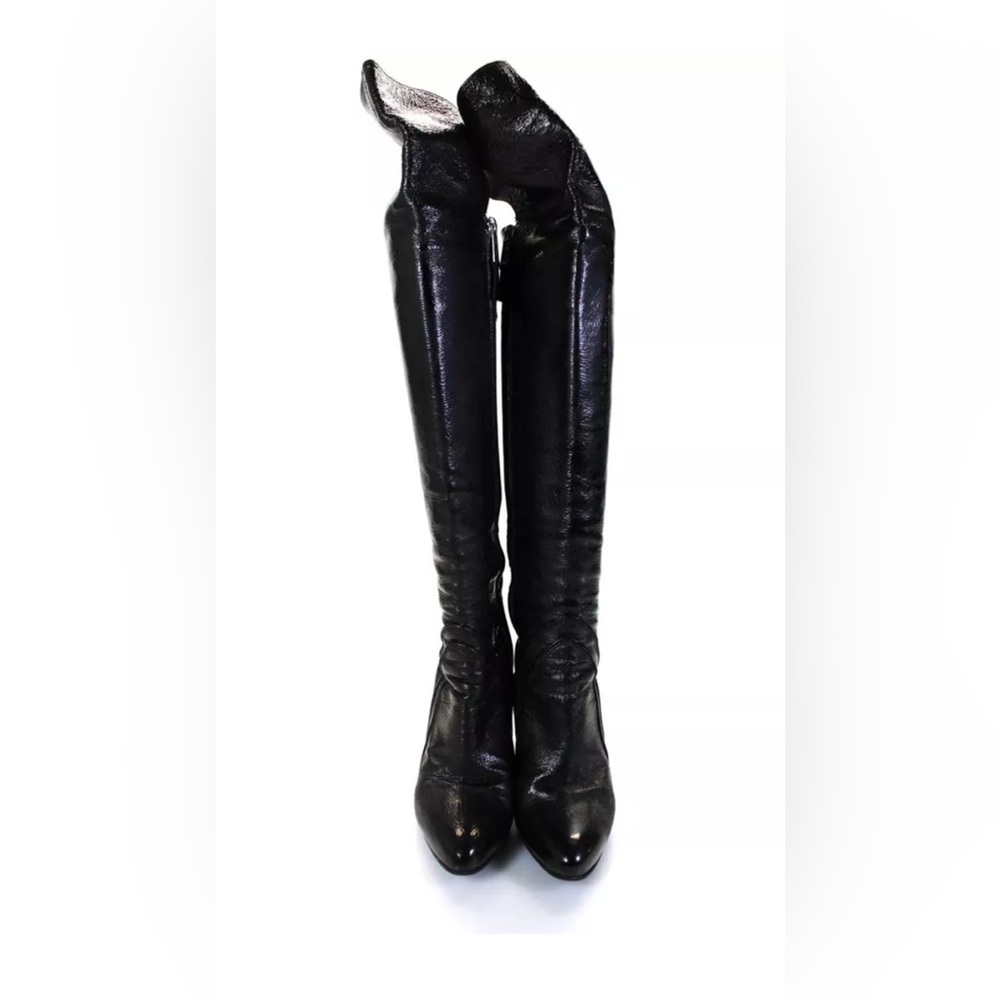 …Versace Ladies Black Over the Knee Boots Size 6…